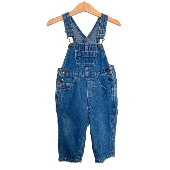 Arizona Original Jeans Toddler Baby 12 Months Bib Overalls Blue Denim Farmer Kid - Picture 1 of 9